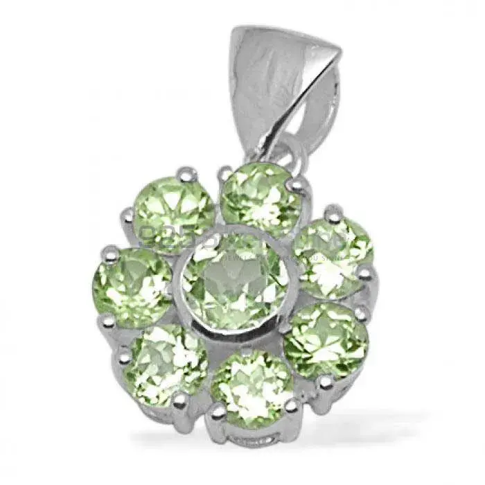 Top Quality 925 Fine Silver Pendants Suppliers In Peridot Gemstone Jewelry 925SP1435