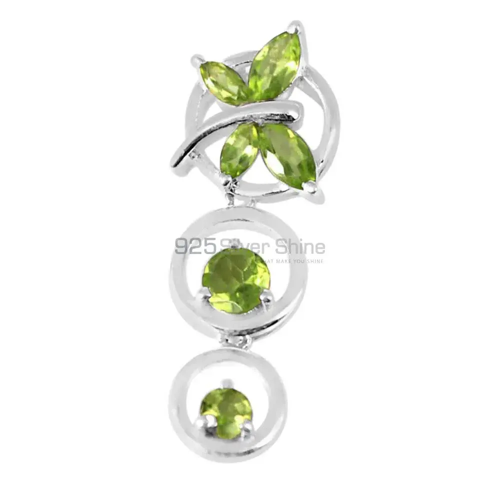 925 Fine Silver Pendants In Peridot Gemstone Jewelry 925SP240-1_1
