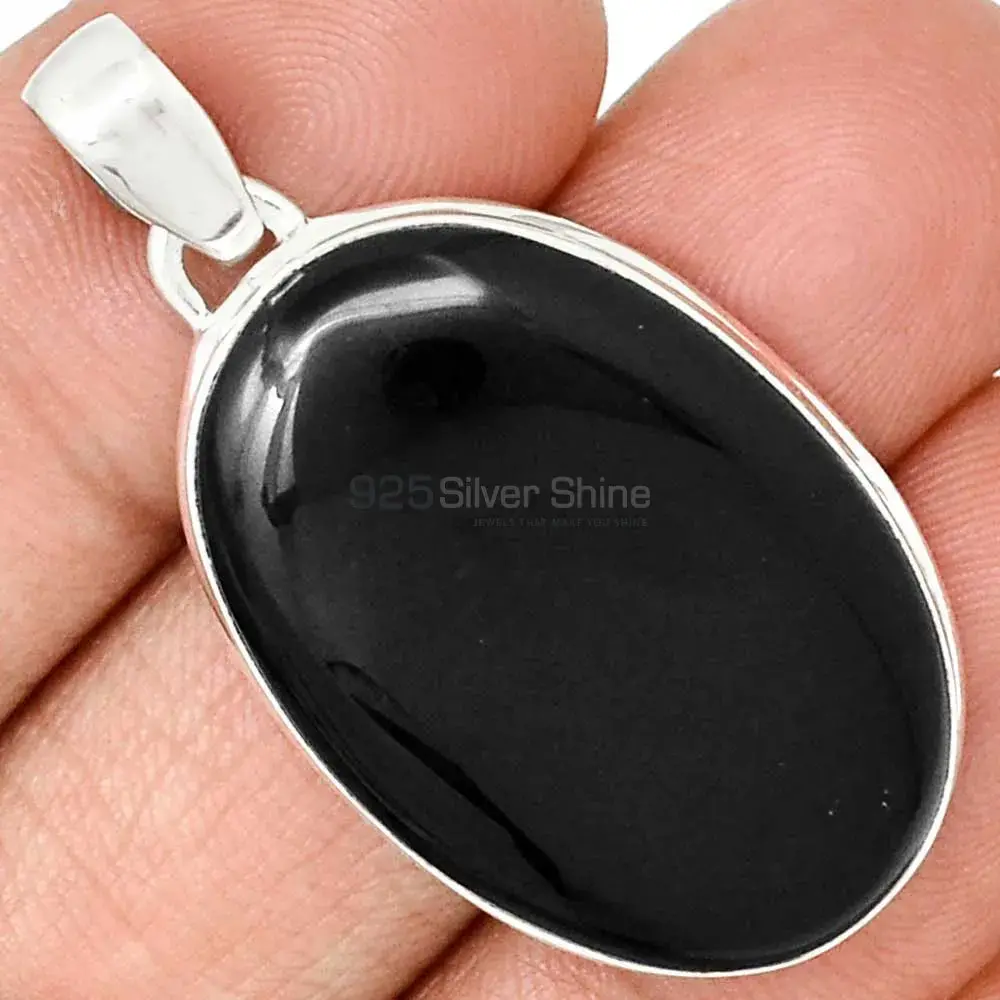 Top Quality 925 Fine Silver Pendants Suppliers In Black Onyx Gemstone Jewelry 925SP160_13