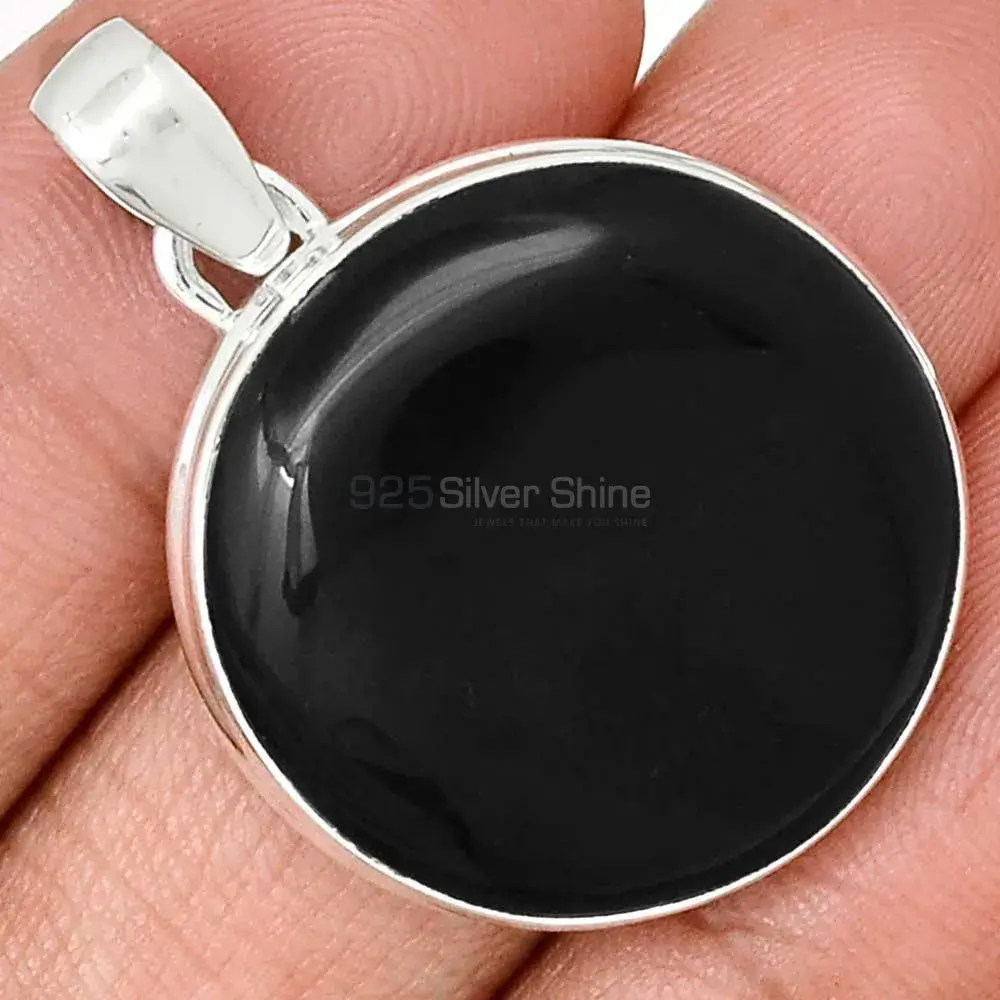 Top Quality 925 Fine Silver Pendants Suppliers In Black Onyx Gemstone Jewelry 925SP160_2