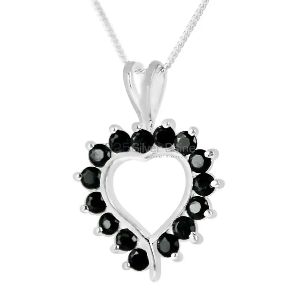Top Quality 925 Solid Silver Pendants Exporters In Black Onyx Gemstone Jewelry 925SP238-11