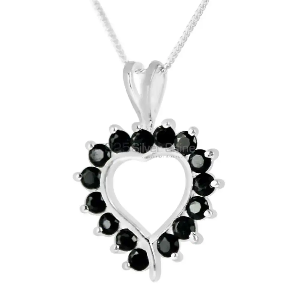 925 Solid Silver Pendants In Black Onyx Gemstone Jewelry 925SP238-11_0