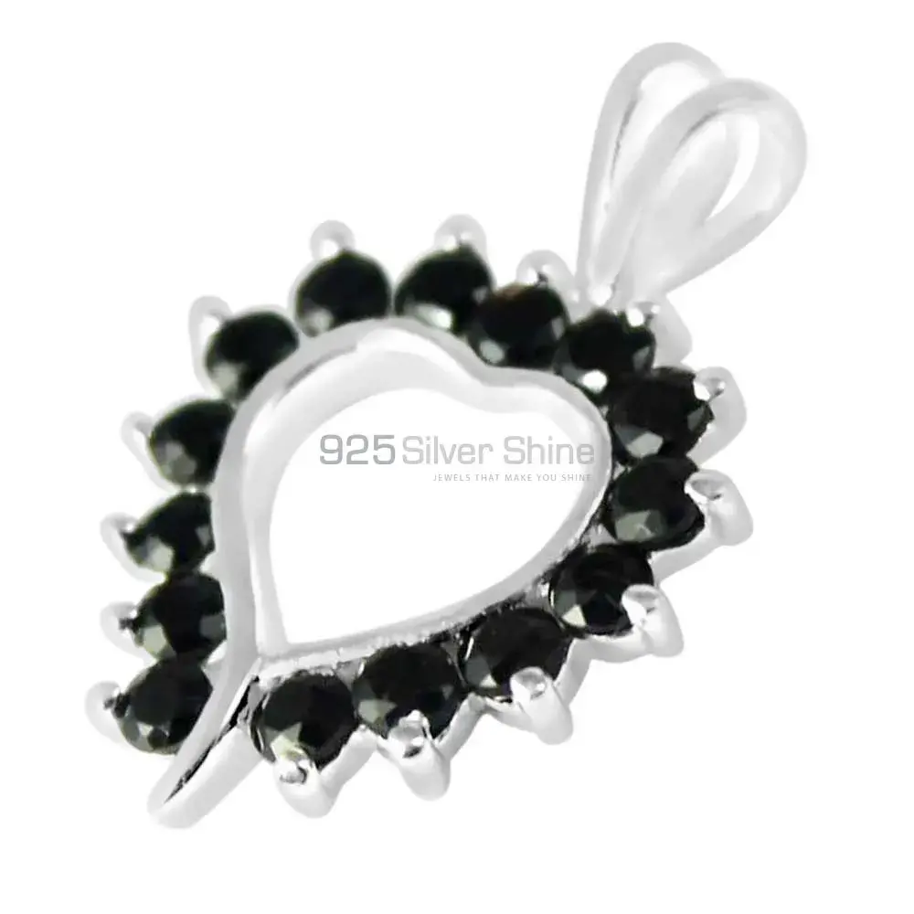 Top Quality 925 Solid Silver Pendants Exporters In Black Onyx Gemstone Jewelry 925SP238-11_0