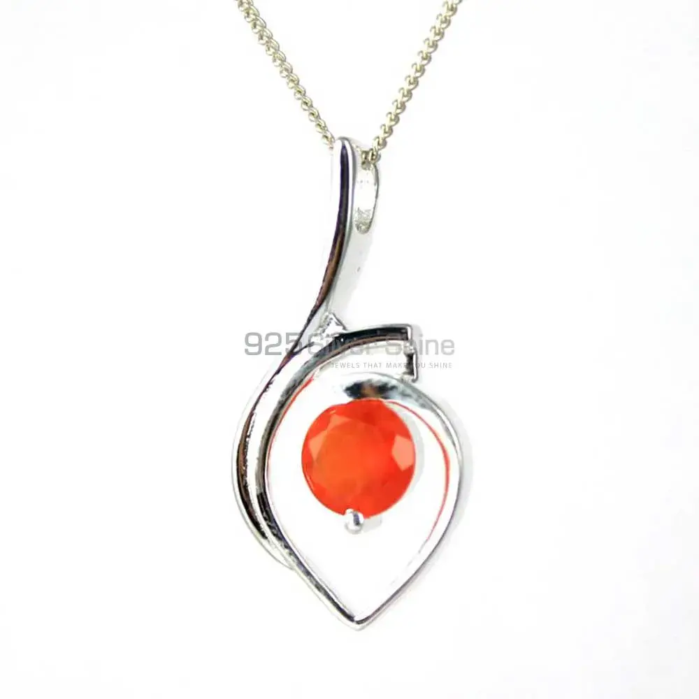Top Quality 925 Solid Silver Pendants Exporters In Carnelian Gemstone Jewelry 925SP207-3