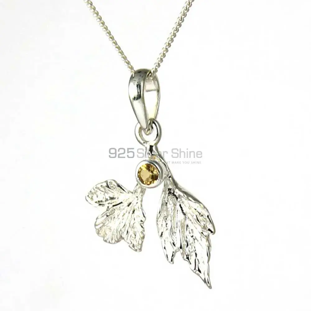 Top Quality 925 Solid Silver Pendants Exporters In Citrine Gemstone Jewelry 925SP254-5