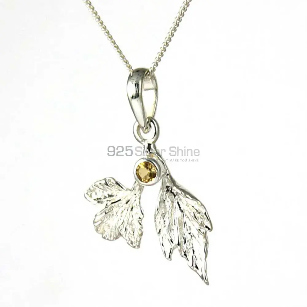 925 Solid Silver Pendants In Citrine Gemstone Jewelry 925SP254-5
