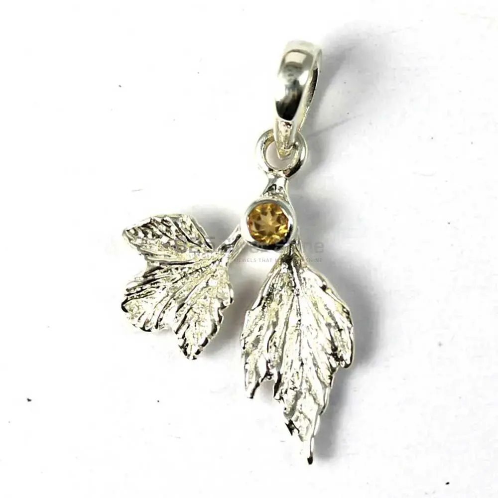 Top Quality 925 Solid Silver Pendants Exporters In Citrine Gemstone Jewelry 925SP254-5_0