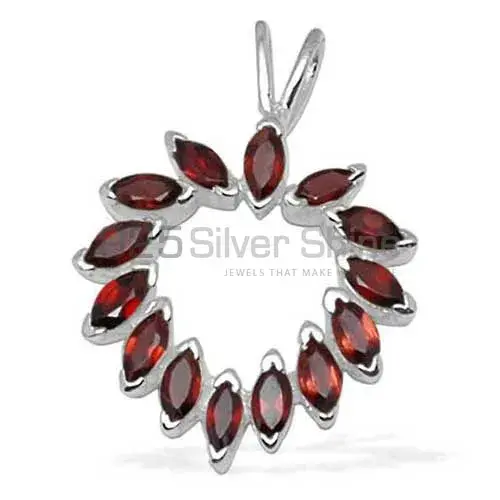 Top Quality 925 Solid Silver Pendants Exporters In Garnet Gemstone Jewelry 925SP1379