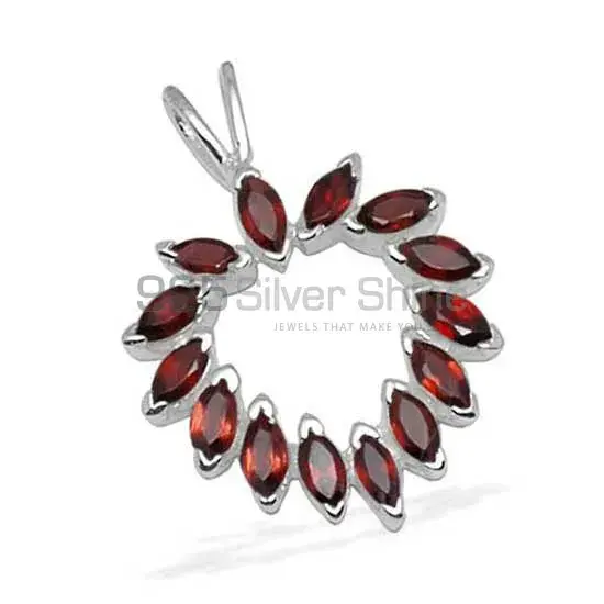 Top Quality 925 Solid Silver Pendants Exporters In Garnet Gemstone Jewelry 925SP1379_0