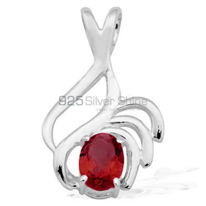 Top Quality 925 Solid Silver Pendants Exporters In Garnet Gemstone Jewelry 925SP1529