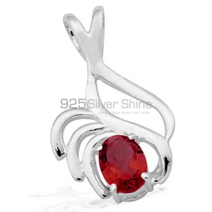 925 Solid Silver Pendants In Garnet Gemstone Jewelry 925SP1529_0