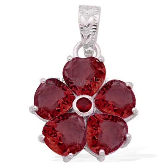 Top Quality 925 Solid Silver Pendants Exporters In Garnet Gemstone Jewelry 925SP1579