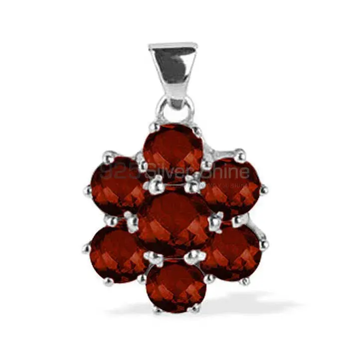 Top Quality 925 Solid Silver Pendants Exporters In Garnet Gemstone Jewelry 925SP1629