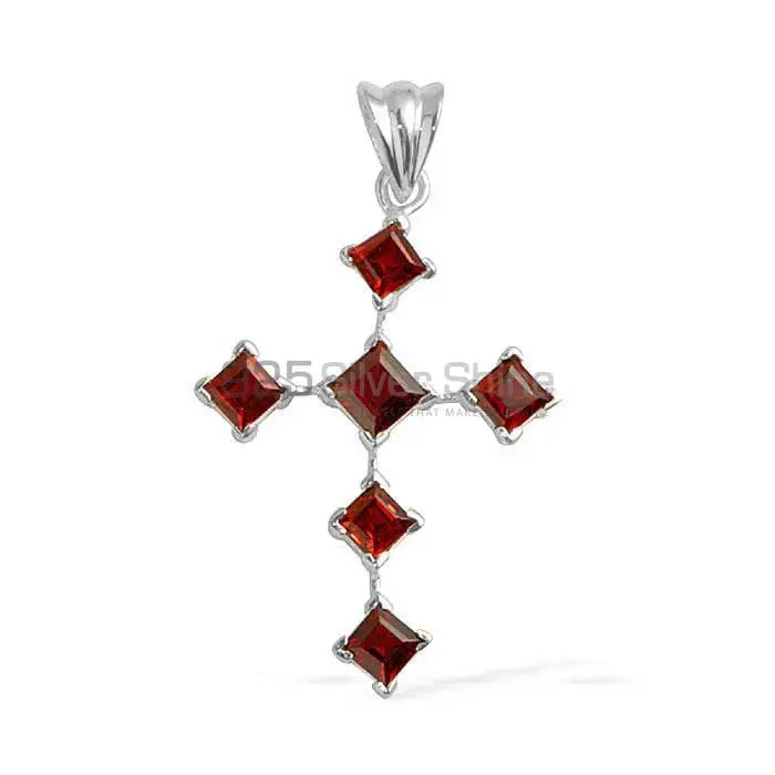 Top Quality 925 Solid Silver Pendants Exporters In Garnet Gemstone Jewelry 925SP1679