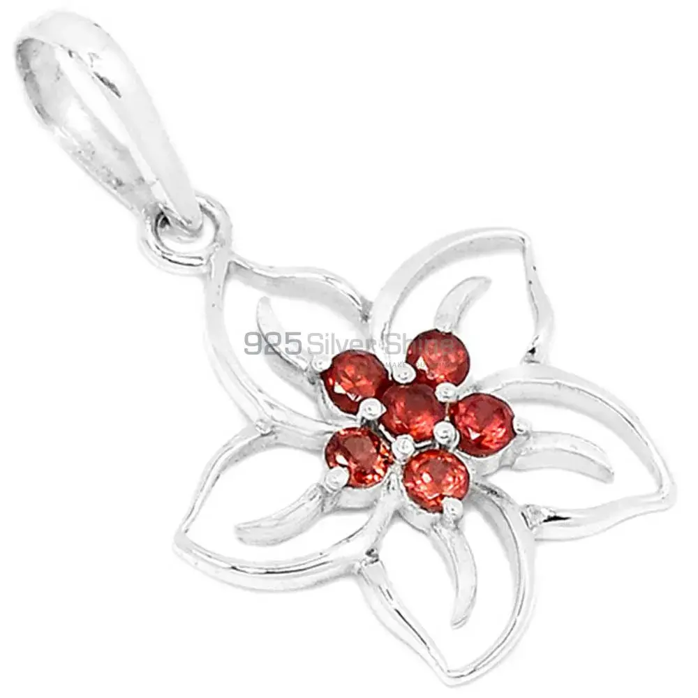 Top Quality 925 Solid Silver Pendants Exporters In Garnet Gemstone Jewelry 925SP291-4