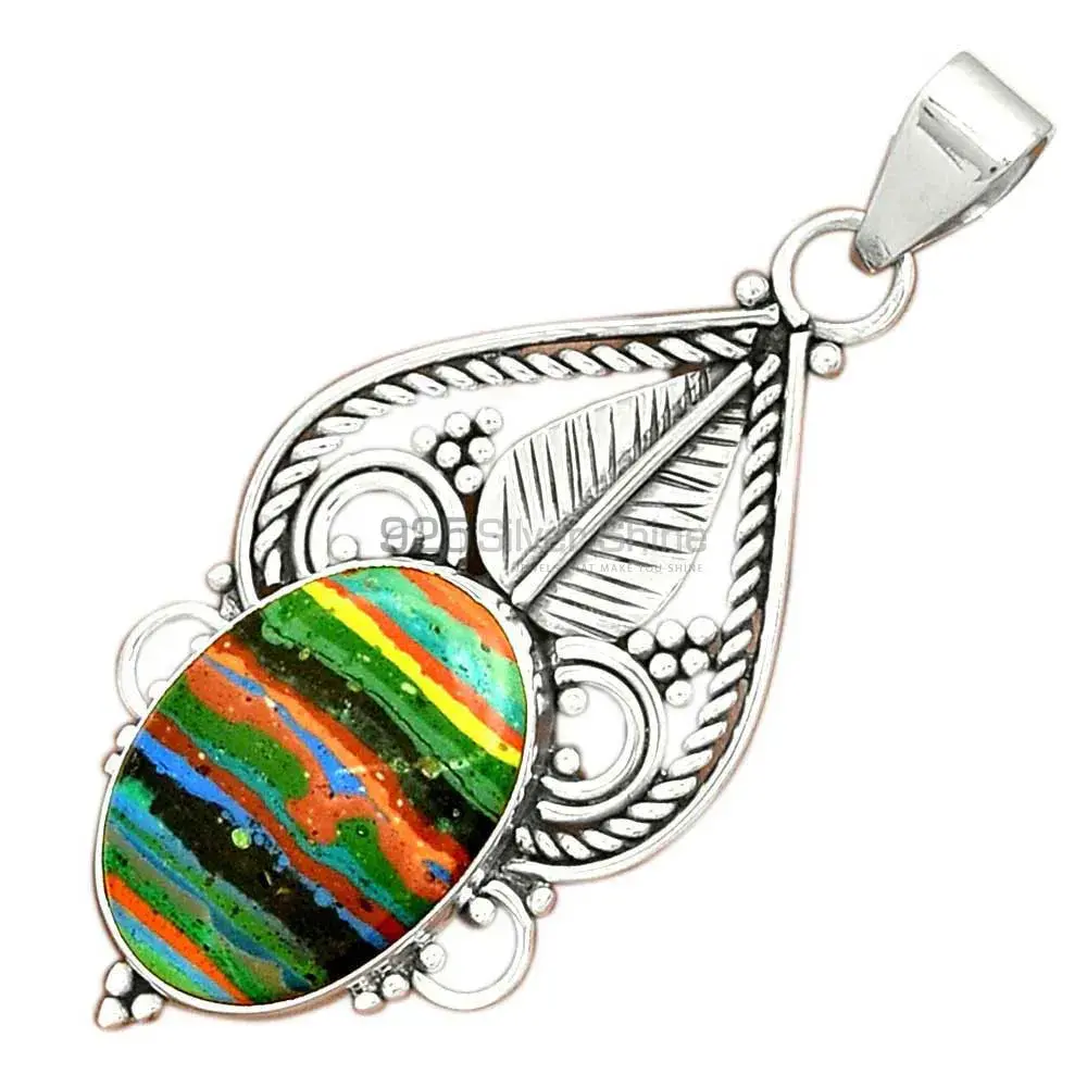 925 Solid Silver Pendants In Golden Rutile Gemstone Jewelry 925SP087-2_3