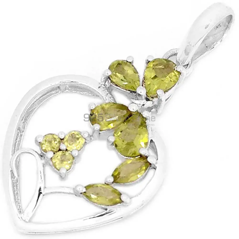 Top Quality 925 Solid Silver Pendants Exporters In Lemon Quartz Gemstone Jewelry 925SP270-3_0