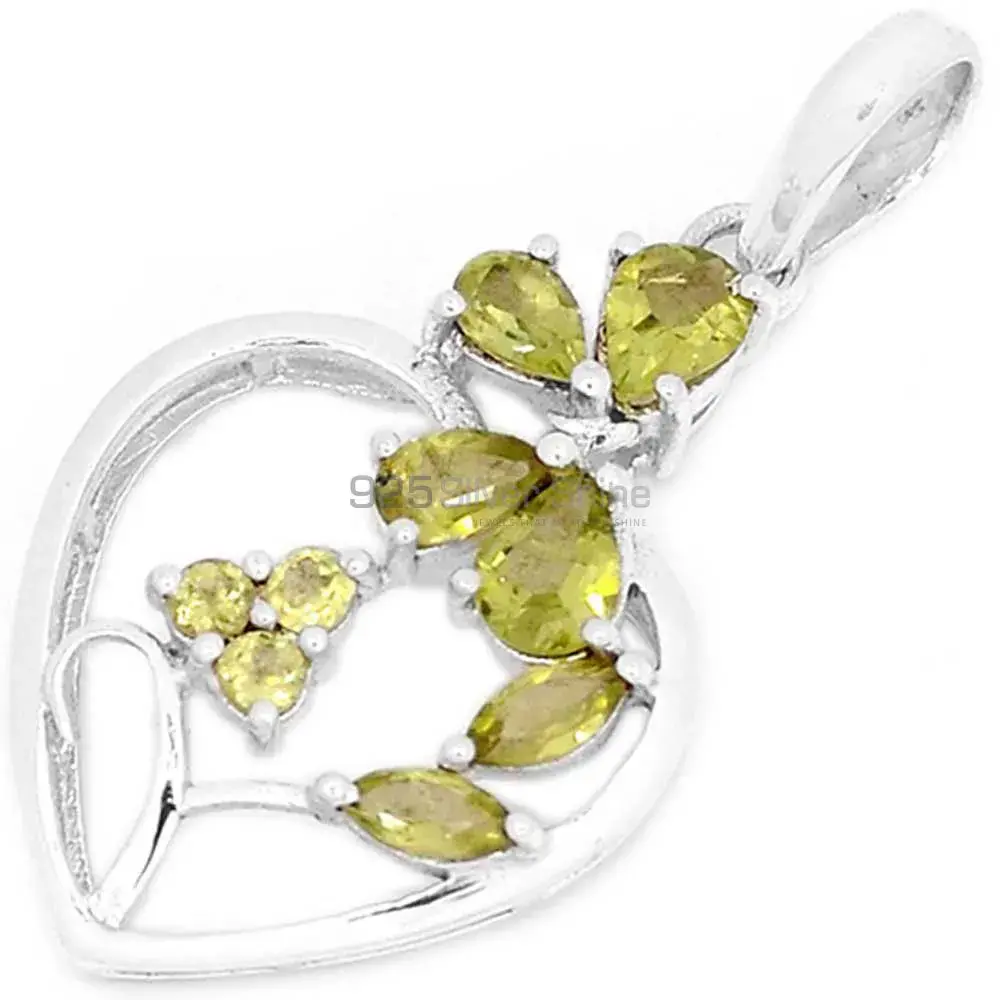 925 Solid Silver Pendants In Lemon Quartz Gemstone Jewelry 925SP270-3_1