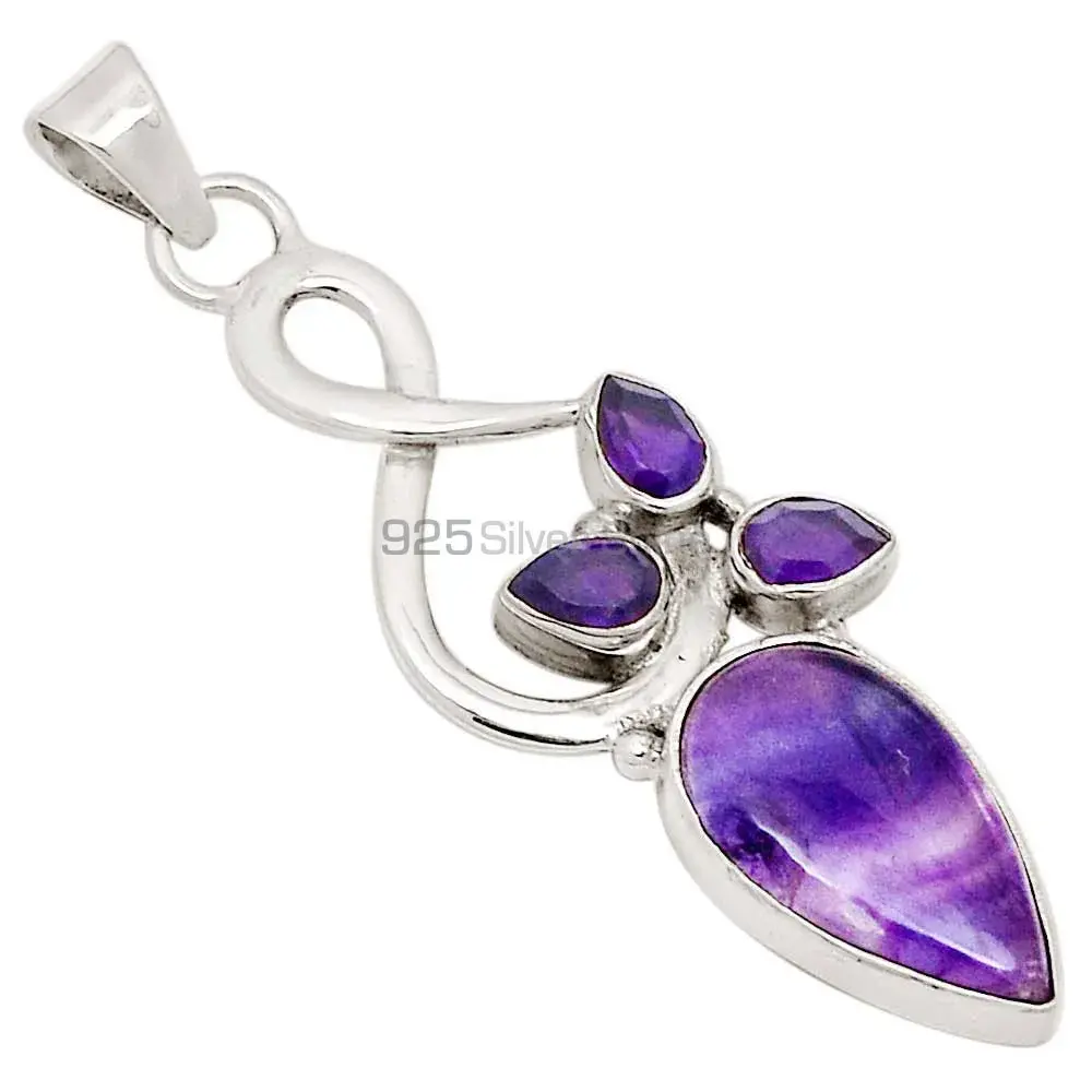 Top Quality 925 Solid Silver Pendants Exporters In Multi Gemstone Jewelry 925SP109-2