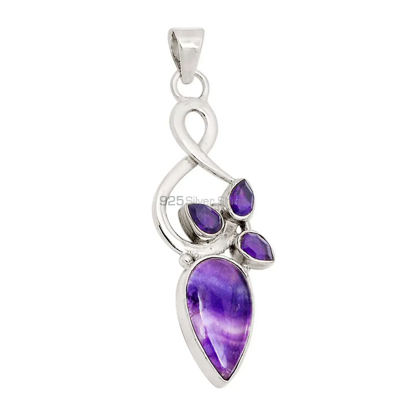 925 Solid Silver Pendants In Multi Gemstone Jewelry 925SP109-2_1