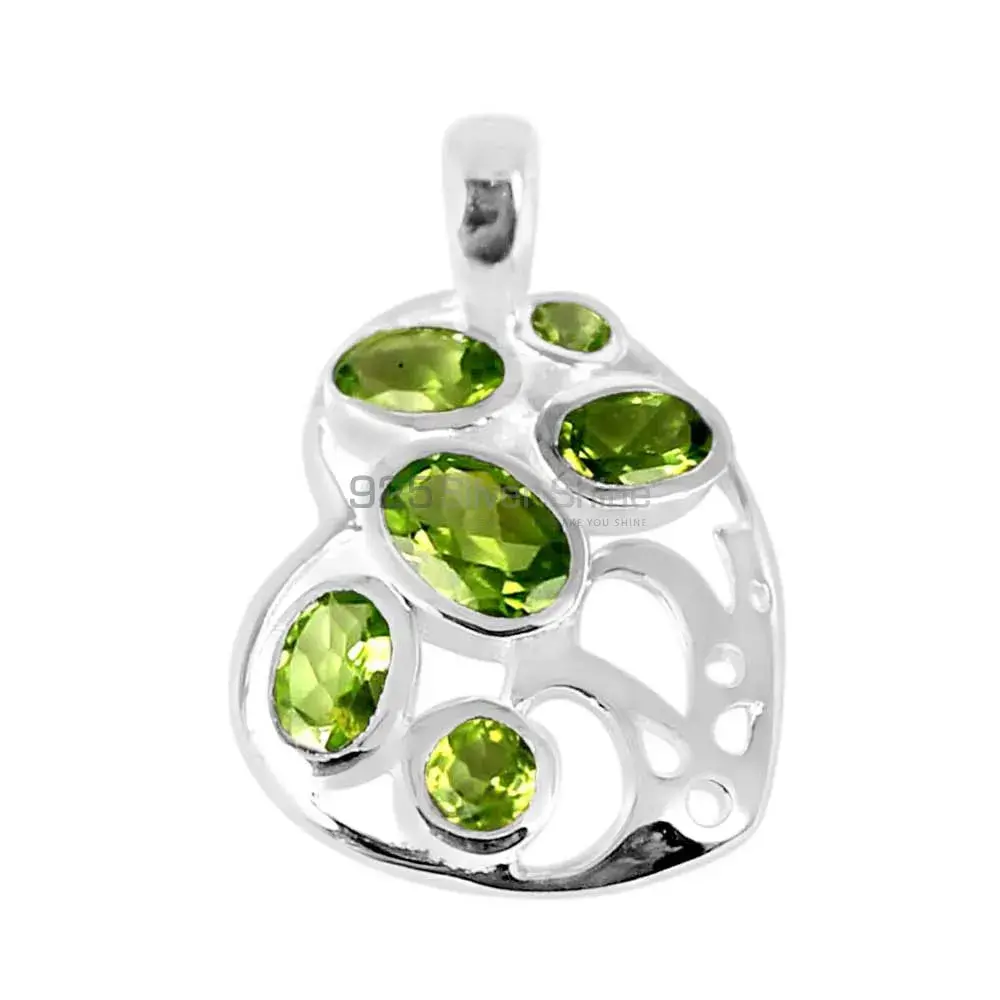 Top Quality 925 Solid Silver Pendants Exporters In Peridot Gemstone Jewelry 925SP230-4_0