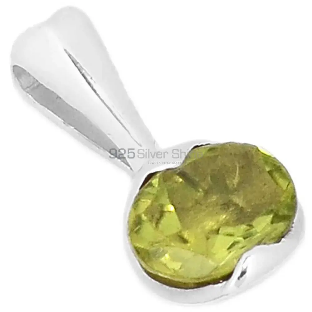 Top Quality 925 Solid Silver Pendants Exporters In Peridot Gemstone Jewelry 925SP279-2