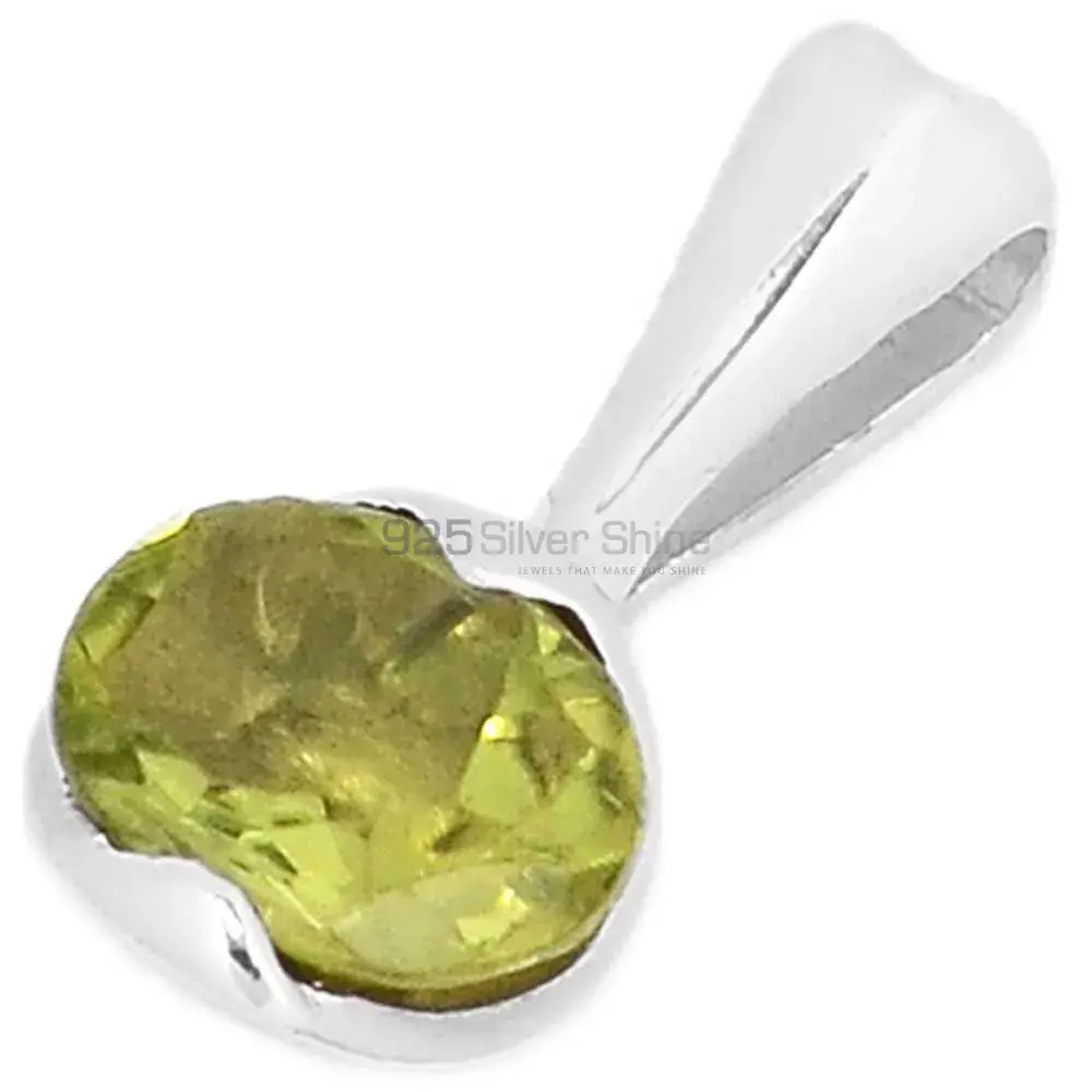 Top Quality 925 Solid Silver Pendants Exporters In Peridot Gemstone Jewelry 925SP279-2_0