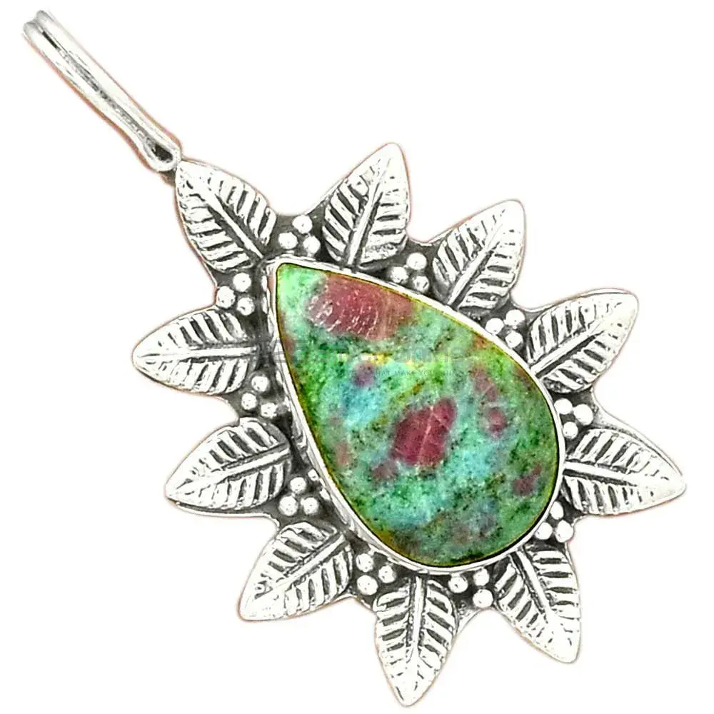925 Solid Silver Pendants In Ruby Zoisite Gemstone Jewelry 925SP47_0