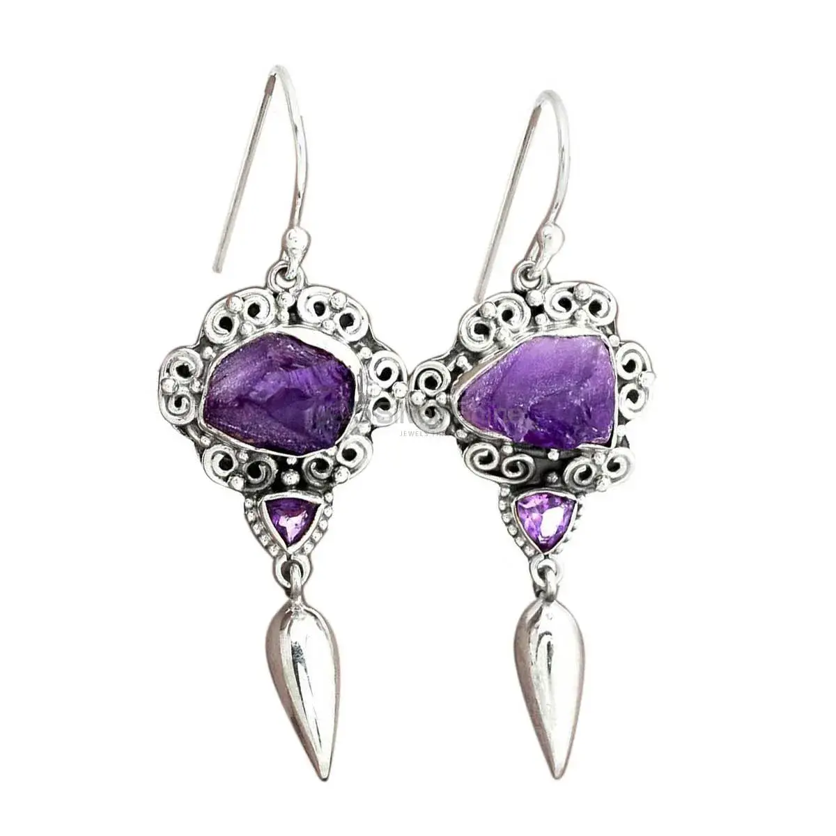 Top Quality 925 Sterling Silver Earrings In Amethyst Gemstone Jewelry 925SE2456