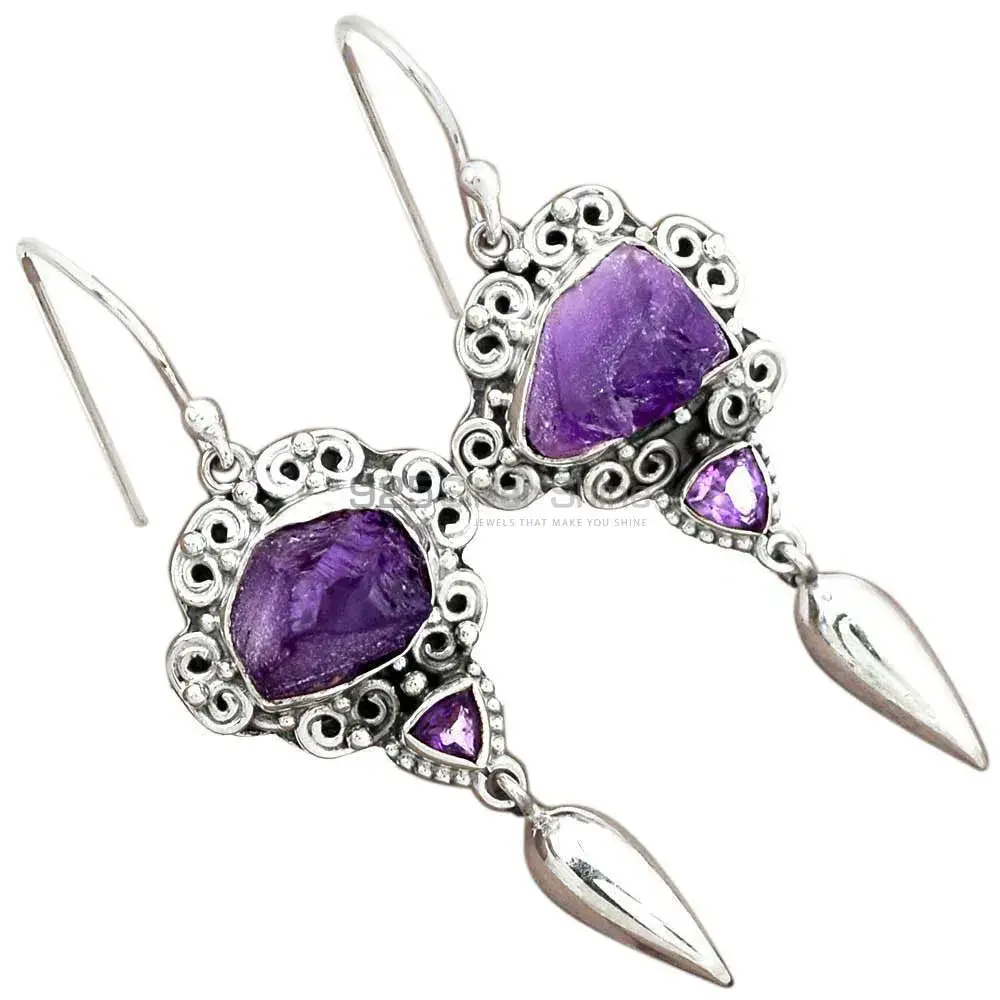 925 Sterling Silver Earrings In Amethyst Gemstone Jewelry 925SE2456_2