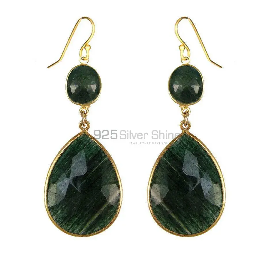 925 Sterling Silver Earrings In Aventurine Gemstone Jewelry 925SE1881_0