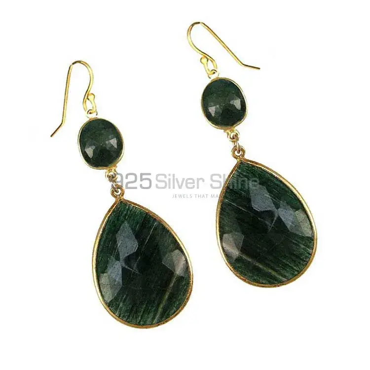 925 Sterling Silver Earrings In Aventurine Gemstone Jewelry 925SE1881_1