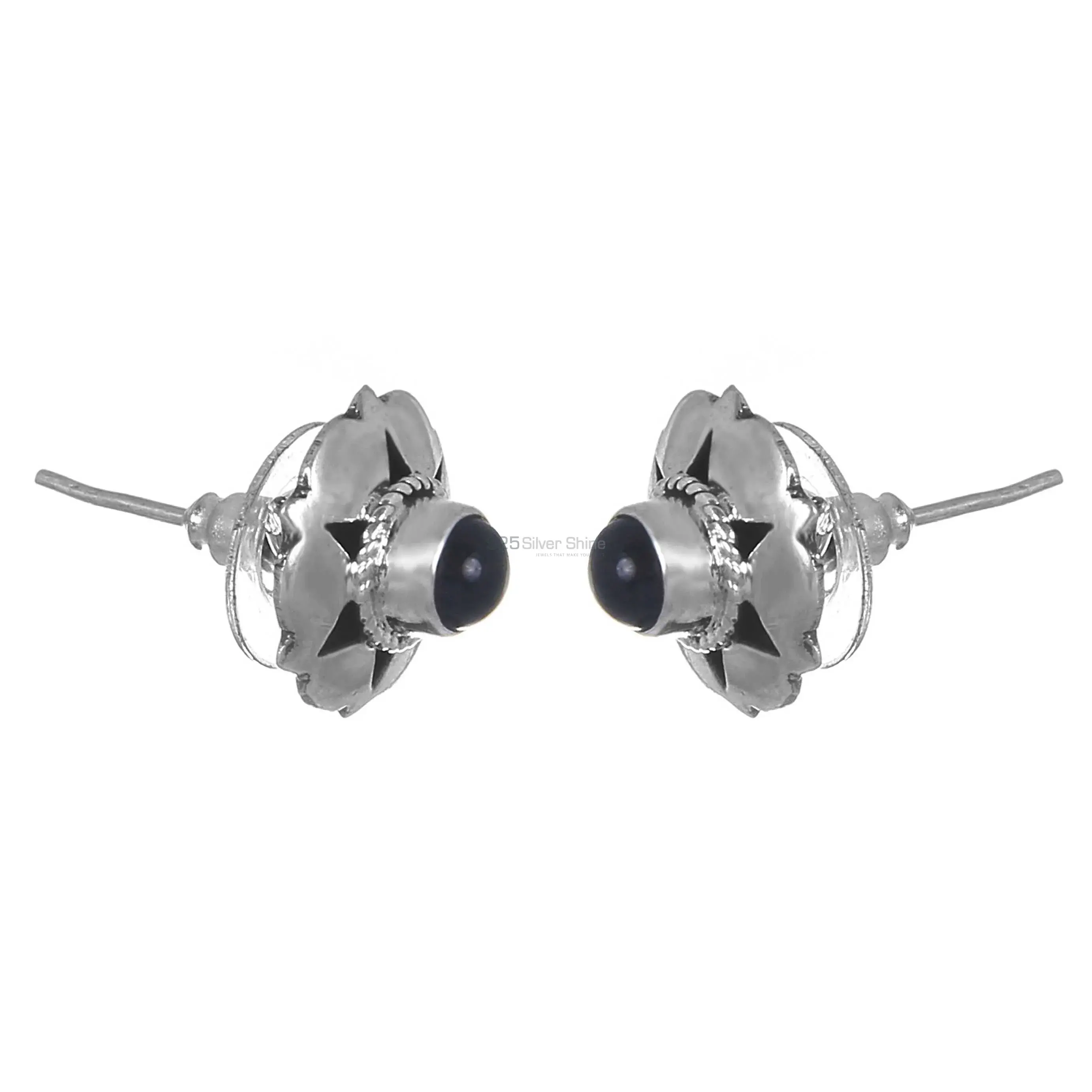 Top Quality 925 Sterling Silver Earrings In Black Onyx Gemstone Jewelry 925SE267_0