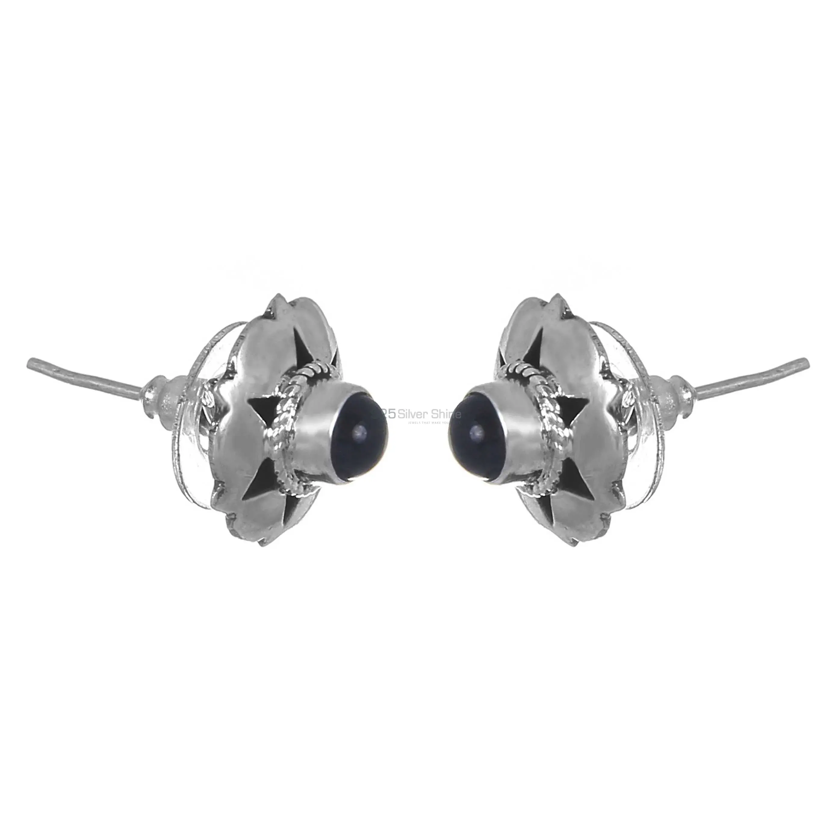 925 Sterling Silver Earrings In Black Onyx Gemstone Jewelry 925SE267_0