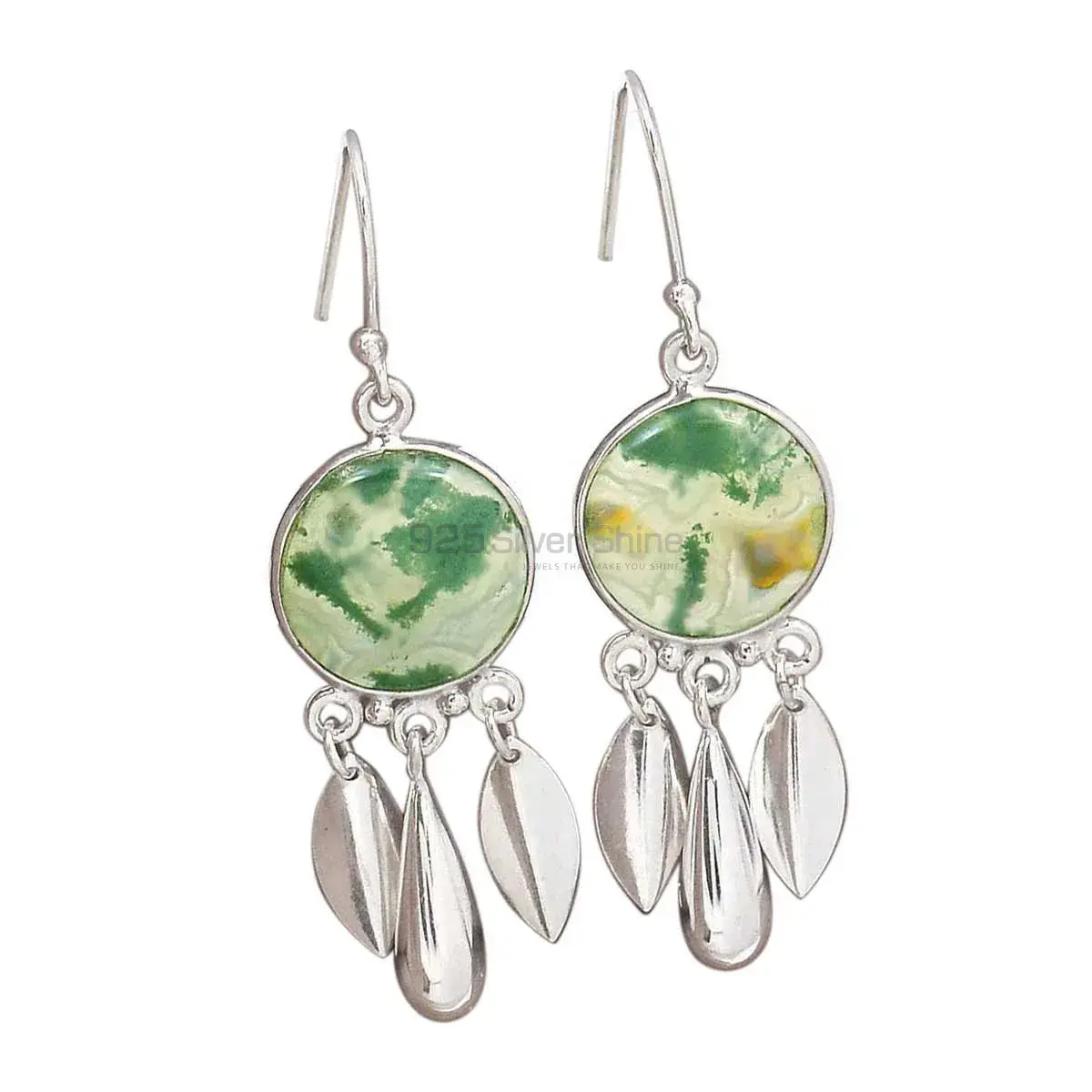925 Sterling Silver Earrings In Chrysoprase Gemstone Jewelry 925SE2774_0