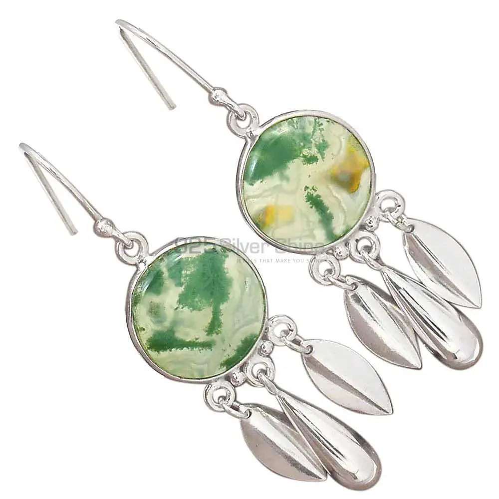 Top Quality 925 Sterling Silver Earrings In Chrysoprase Gemstone Jewelry 925SE2774_0