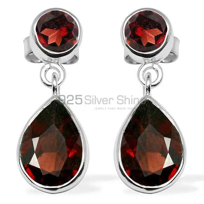 Top Quality 925 Sterling Silver Earrings In Garnet Gemstone Jewelry 925SE1136