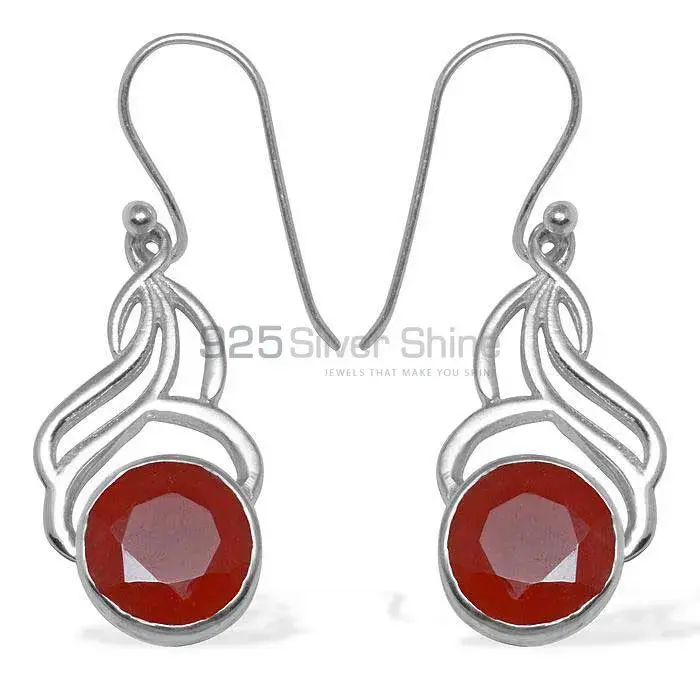 925 Sterling Silver Earrings In Garnet Gemstone Jewelry 925SE820_0