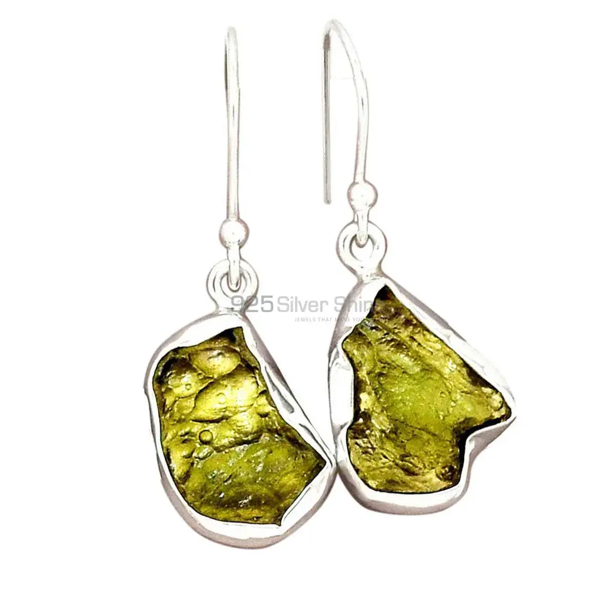 Top Quality 925 Sterling Silver Earrings In Moldavite Gemstone Jewelry 925SE2298