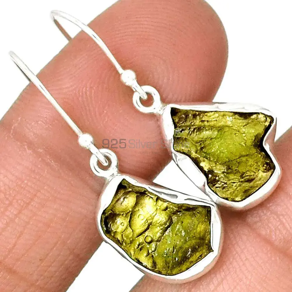 925 Sterling Silver Earrings In Moldavite Gemstone Jewelry 925SE2298_1