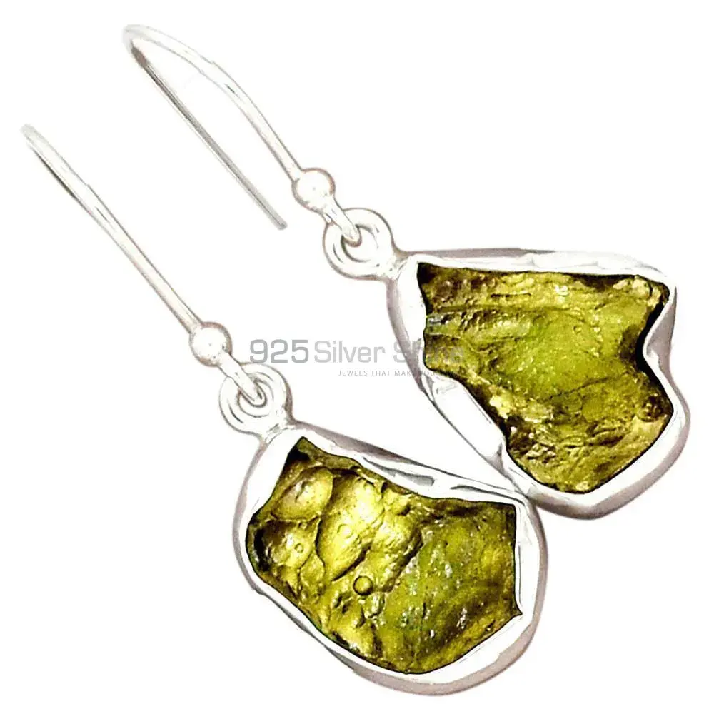 Top Quality 925 Sterling Silver Earrings In Moldavite Gemstone Jewelry 925SE2298_1