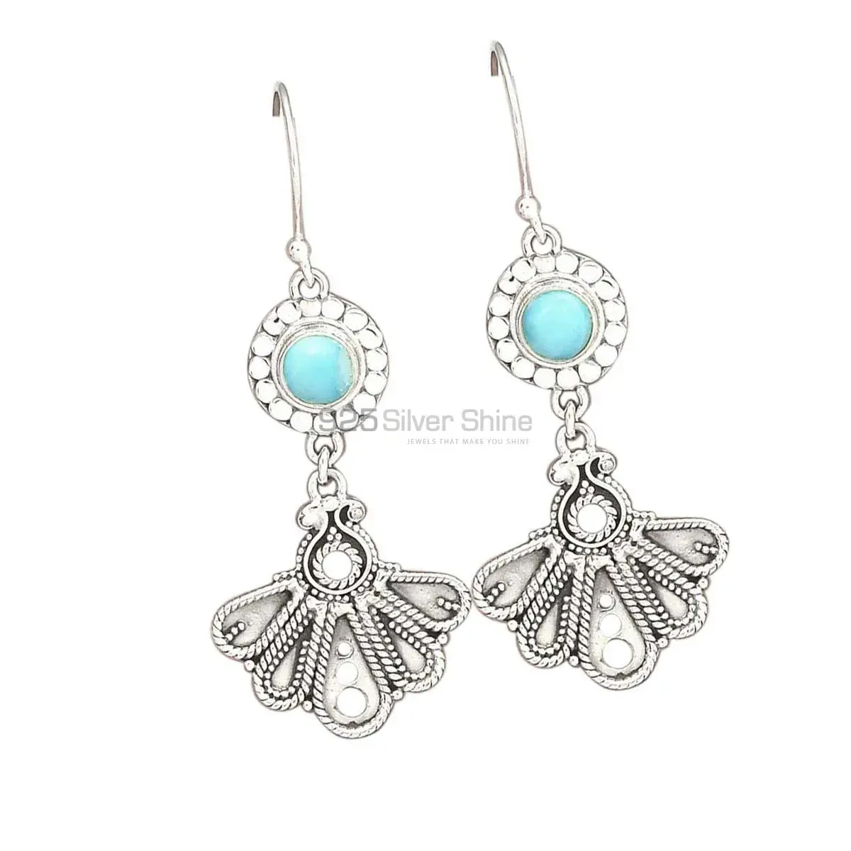 Top Quality 925 Sterling Silver Earrings In Larimar Gemstone Jewelry 925SE3090