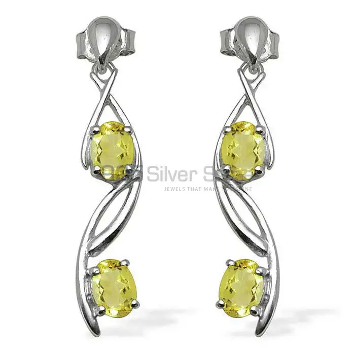 925 Sterling Silver Earrings In Peridot Gemstone Jewelry 925SE1057