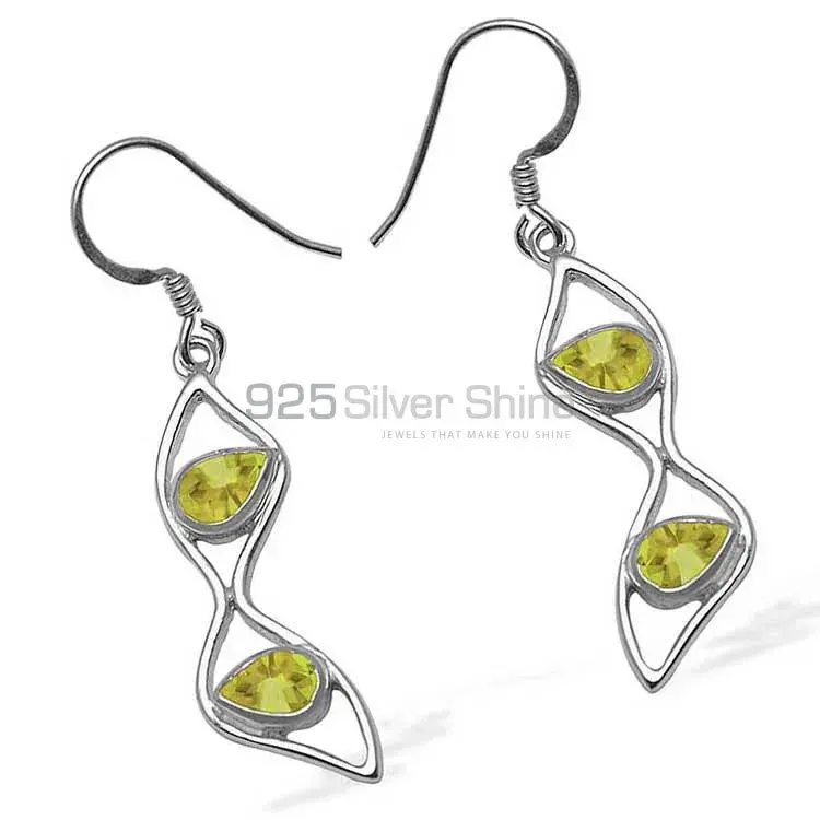 925 Sterling Silver Earrings In Peridot Gemstone Jewelry 925SE1057_0
