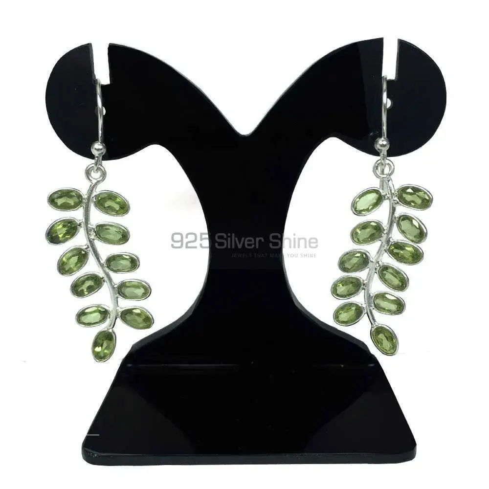 Top Quality 925 Sterling Silver Earrings In Peridot Gemstone Jewelry 925SE1285