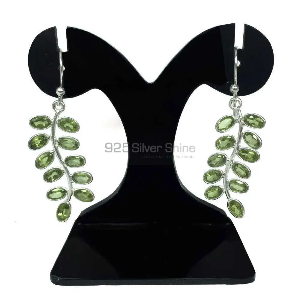 925 Sterling Silver Earrings In Peridot Gemstone Jewelry 925SE1285_0