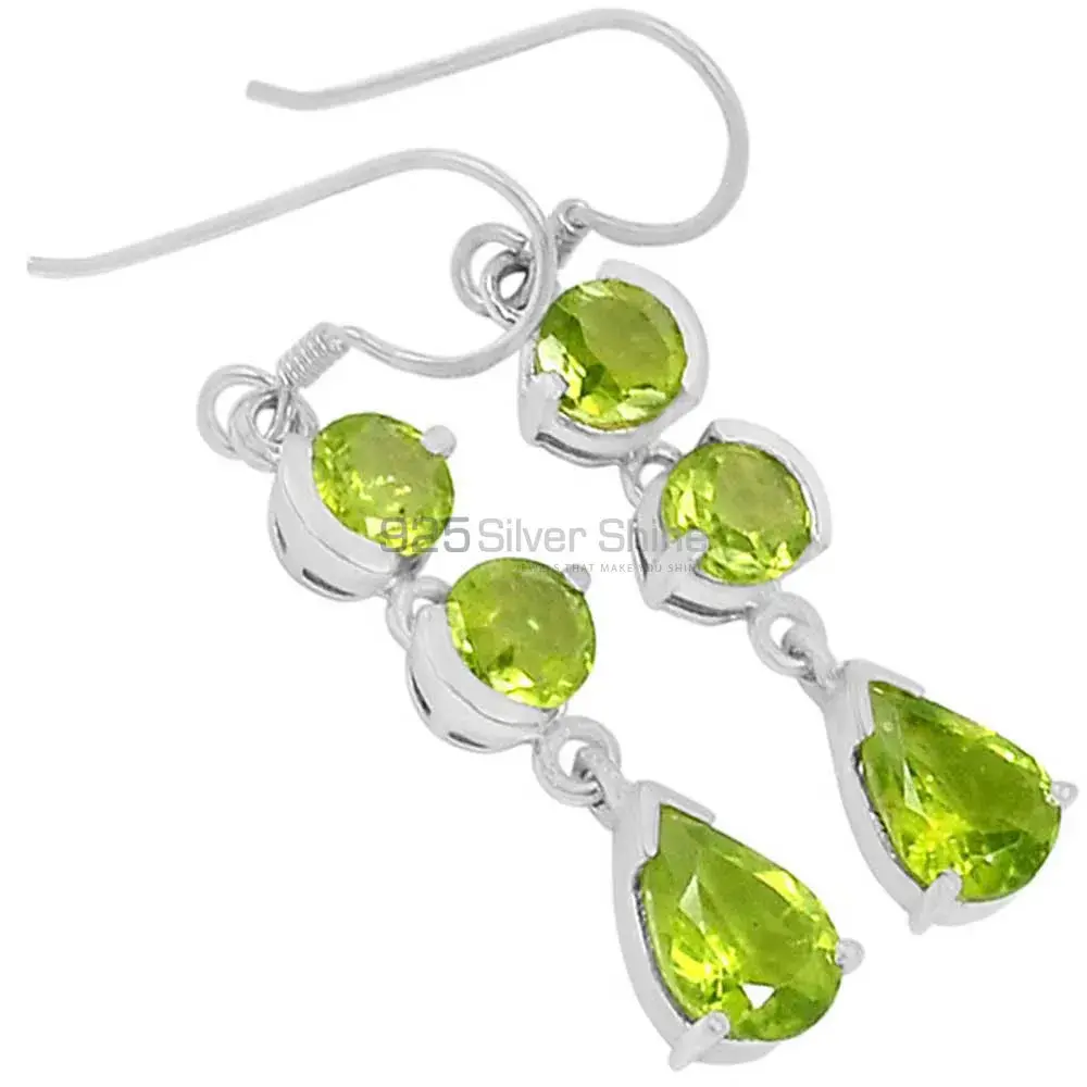 925 Sterling Silver Earrings In Peridot Gemstone Jewelry 925SE504