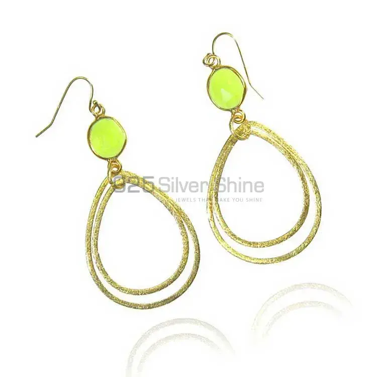 Top Quality 925 Sterling Silver Earrings In Yellow Chalcedony Gemstone Jewelry 925SE1960_0