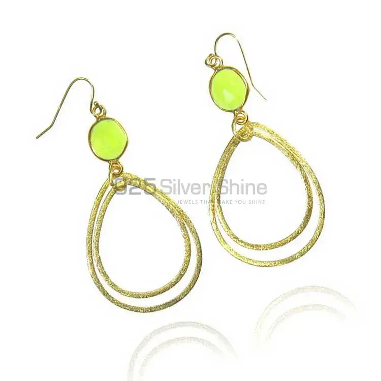 925 Sterling Silver Earrings In Yellow Chalcedony Gemstone Jewelry 925SE1960_0