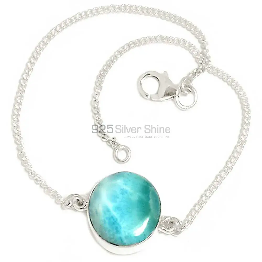 Top Quality 925 Sterling Silver Handmade Bracelets In Larimar Gemstone Jewelry 925SB303-10_1